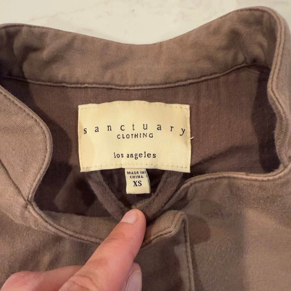 Sanctuary Street Smart Utility Jacket Brown Womens Size XS Drawstring Waist Soft - Picture 5 of 8